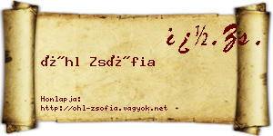 Öhl Zsófia névjegykártya